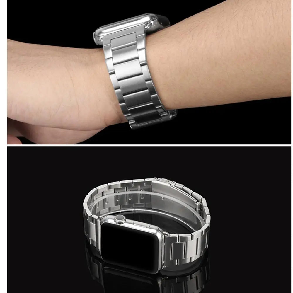 Premium Stainless Steel Mesh And Steel Link Bands 2 Pack For Apple Watch Series 8 - Pinnacle Luxuries