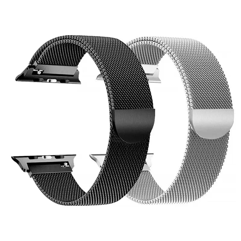 Premium Stainless Steel Mesh And Steel Link Bands 2 Pack For Apple Watch Series 8 - Pinnacle Luxuries