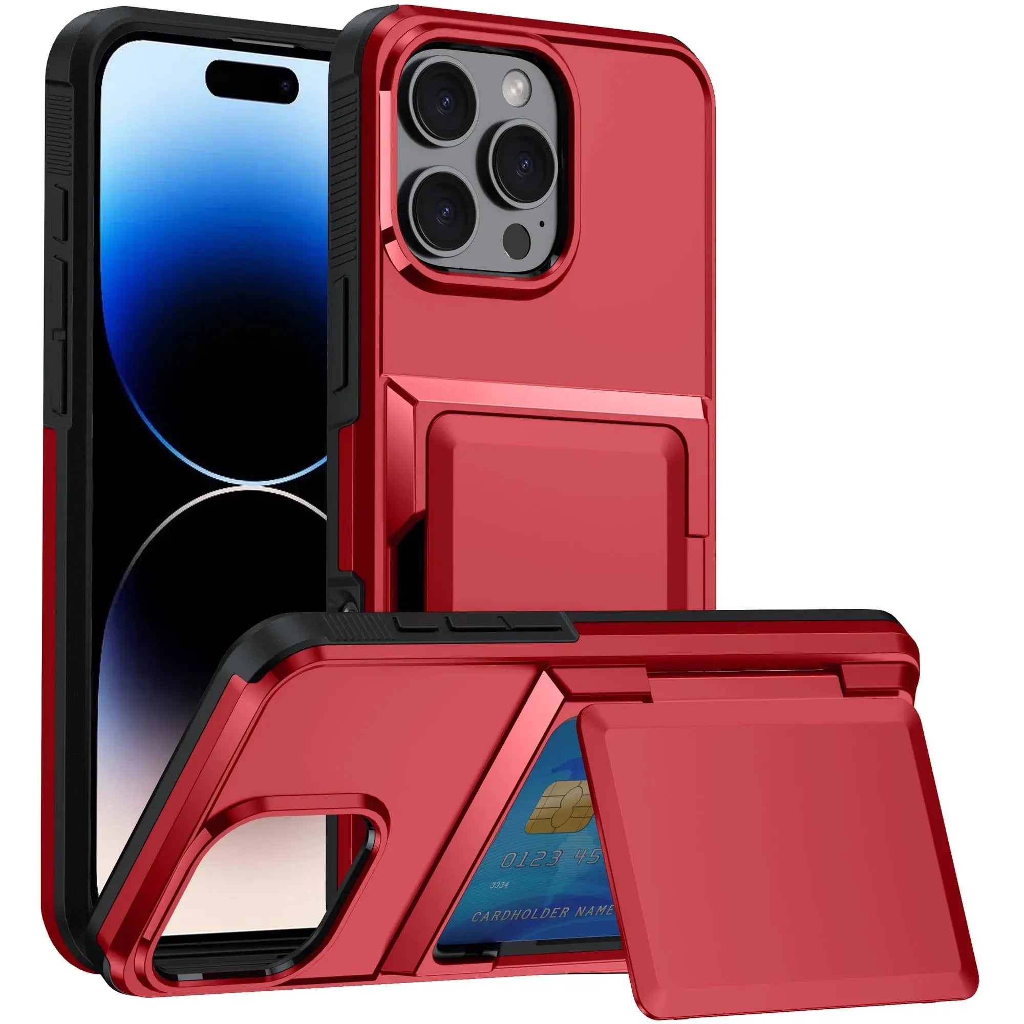 ArmorGuard Wallet Case with Card Holder for iPhone 16 and 16 Pro Max - Shockproof Heavy-Duty Protection