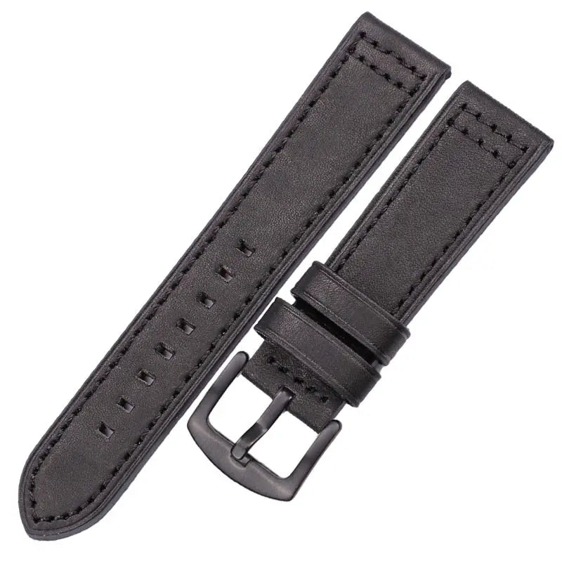 PL Genuine Cowhide Hand Stitched Leather Watch Band 18mm 20mm 22mm 24mm Pinnacle Luxuries