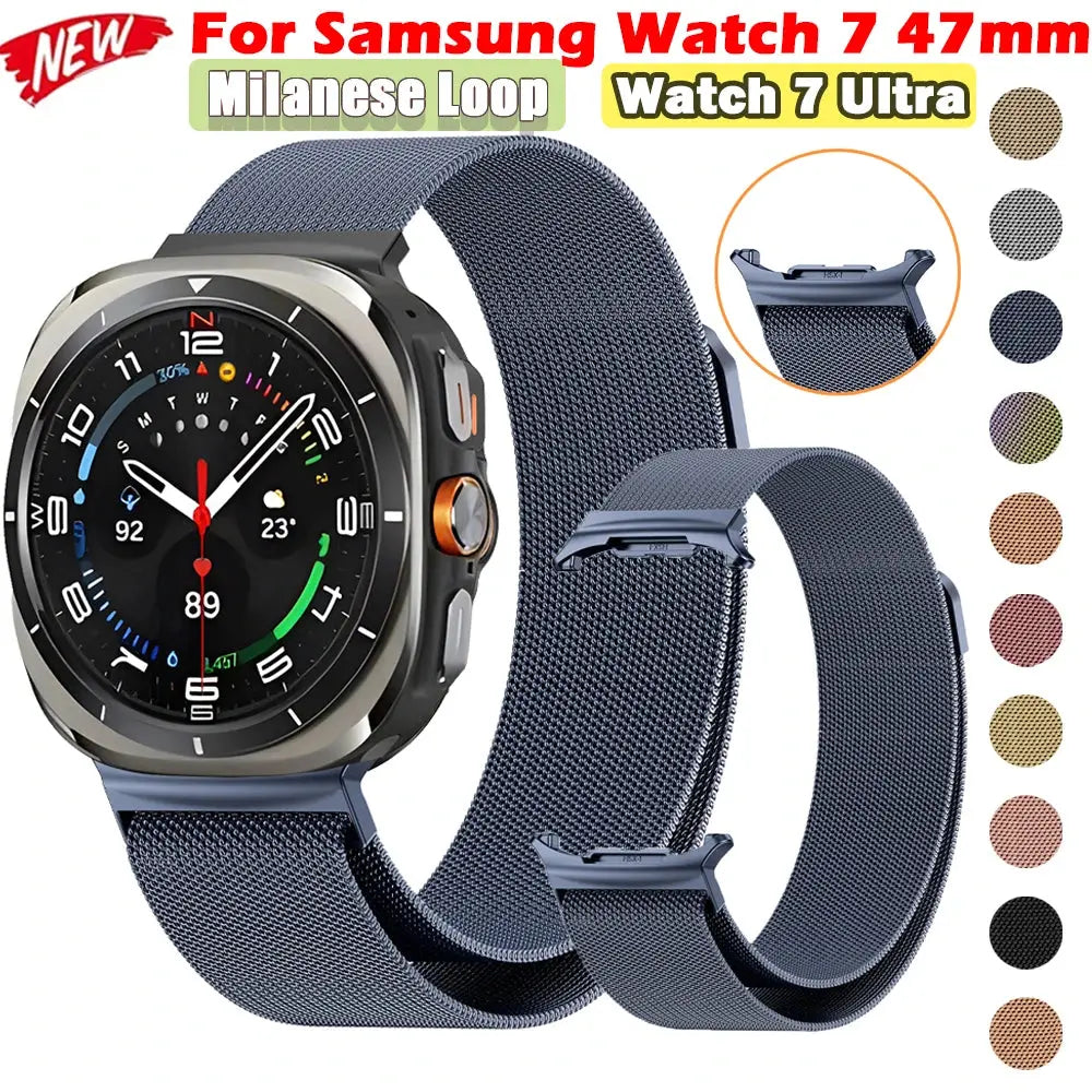 Milanese Loop Band For Samsung Galaxy Watch 7 47mm Strap Stainless Steel Bracelet For Samsung Watch 7 Ultra Metal Wristband Pinnacle Luxuries