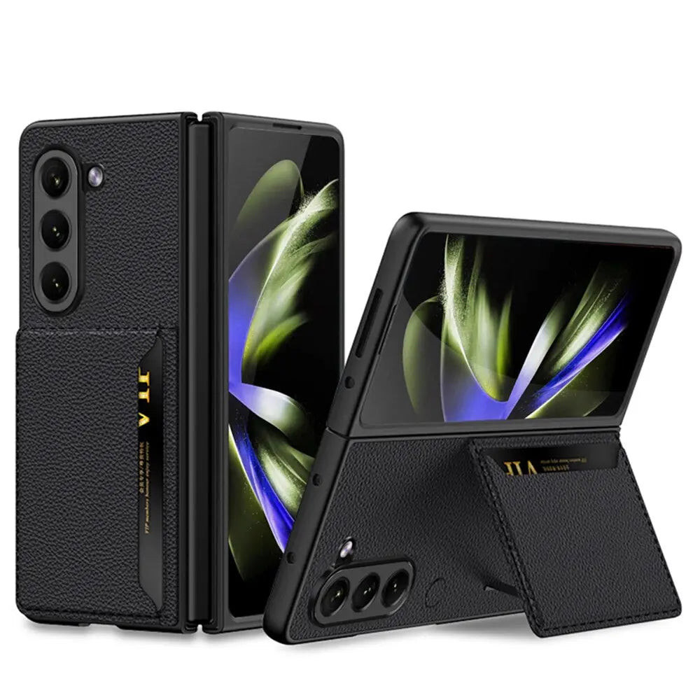 Luxury Leather Card Slot Capa for Samsung Galaxy Z Fold 5 5G Case Card Pocket Bracket Stand Funda for Samsung Z Fold 5 Cover Pinnacle Luxuries