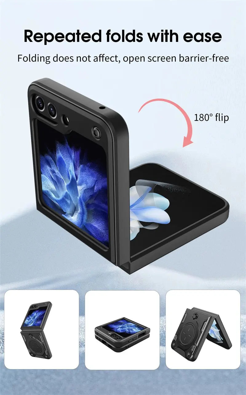 For Samsung Galaxy Z Flip5 Case Magnetic Car Holder Ring Shockproof Armor Phone Case for Galaxy Z Flip 5 ZFlip5 Zlip5 5G Cover Pinnacle Luxuries