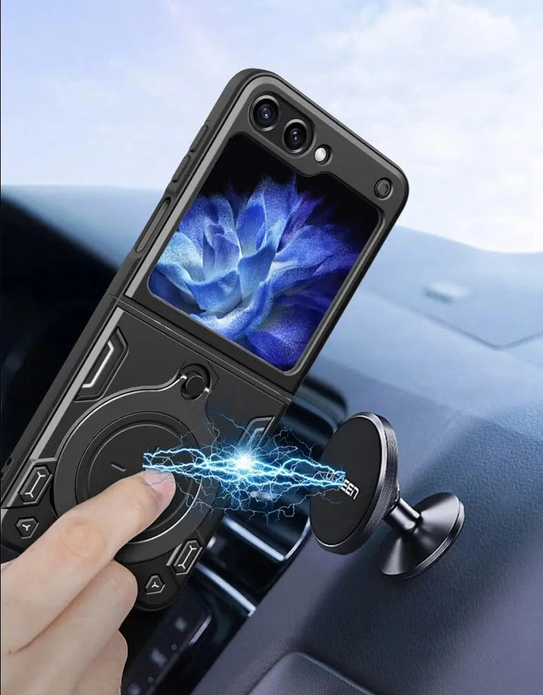For Samsung Galaxy Z Flip5 Case Magnetic Car Holder Ring Shockproof Armor Phone Case for Galaxy Z Flip 5 ZFlip5 Zlip5 5G Cover Pinnacle Luxuries