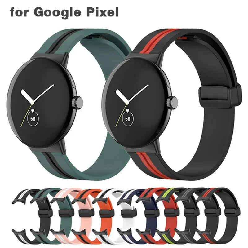 Silicone Bands for Google Pixel Watch Strap Magnetic Buckle Sport Band for Google Pixel Watch Breacelet Replacement Pinnacle Luxuries