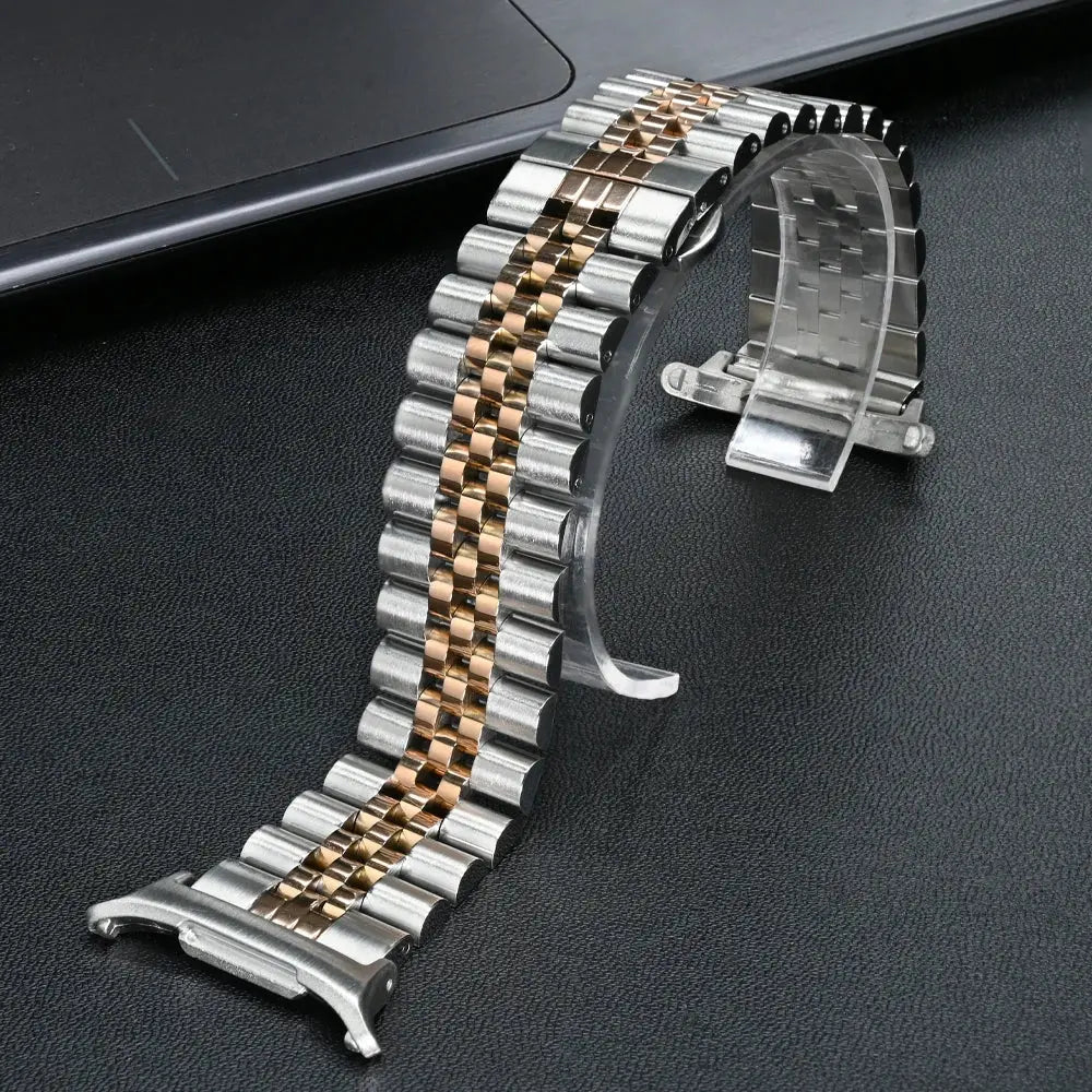 Stainless Steel Band for Samsung Watch 7 Ultra 47mm Business Style Metal Bracelet for Galaxy 7 47mm NO Gaps Curved End Men Strap Pinnacle Luxuries