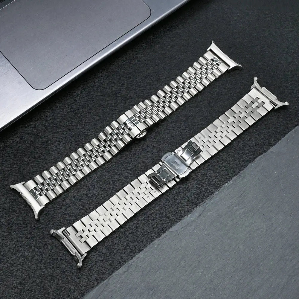 Stainless Steel Band for Samsung Watch 7 Ultra 47mm Business Style Metal Bracelet for Galaxy 7 47mm NO Gaps Curved End Men Strap Pinnacle Luxuries