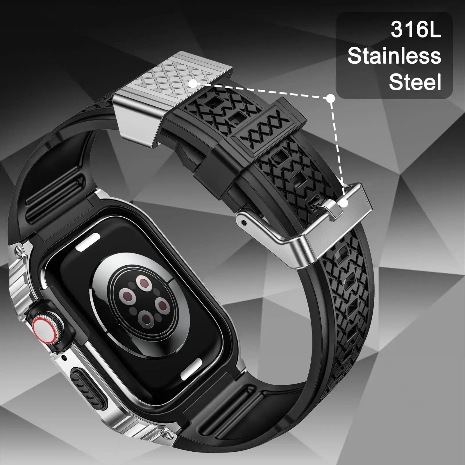 Stainless Steel Case+TPU Strap For Apple Watch Ultra 49mm 46mm 45mm 44mm 42mm 41mm Sport Band For iWatch Series10 9 8 7 6 5 4 SE Pinnacle Luxuries