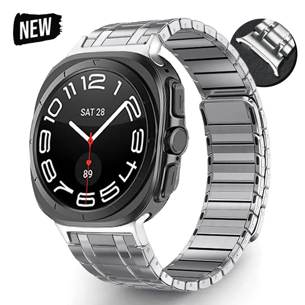 Stainless Steel Magnetic Band for Samsung Galaxy Watch 7 Ultra 47mm Loop Bracelet No Gaps Strap ULTRA 47MM Curved End Watchband Pinnacle Luxuries