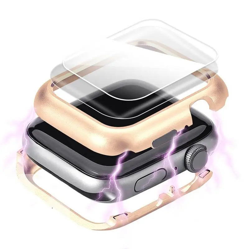 Ultimate Steel Case Tempered Glass Screen Protection For Apple Watch - Pinnacle Luxuries