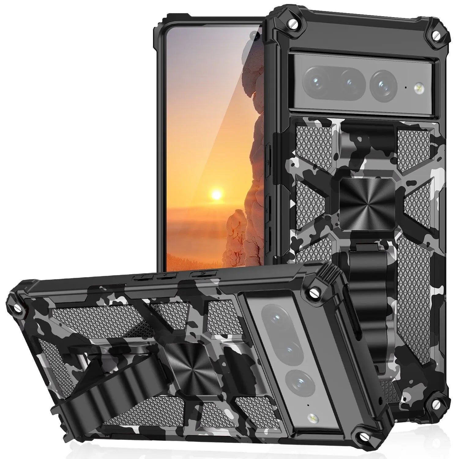 Pinnacle Camouflage Armor Shockproof Kickstand Case For Google Pixel 7 Pro Case - Pinnacle Luxuries