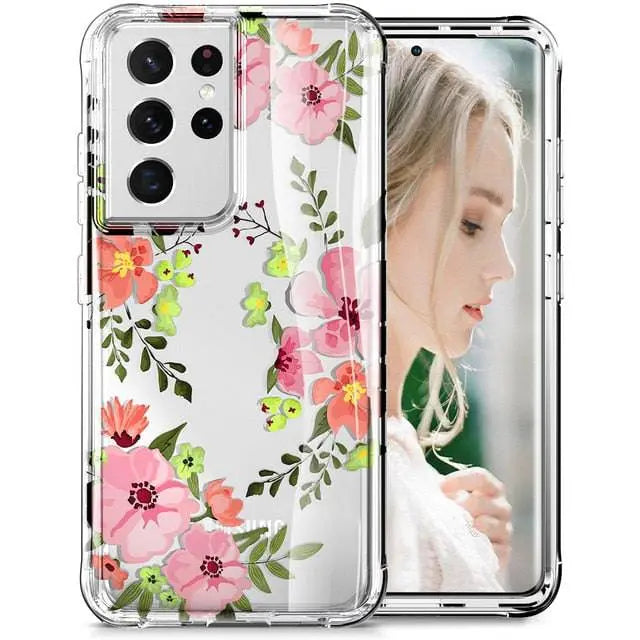 Floral Phone Case For Samsung Galaxy S21/S21 Plus/S21 Ultra 5G - Pinnacle Luxuries