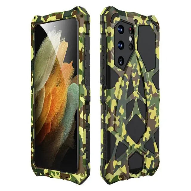 Miltary Grade Camo Metal Armor Case For Samsung Galaxy S21 / S21 Plus / S21 Ultra Ultra 5G - Pinnacle Luxuries